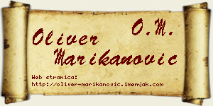 Oliver Marikanović vizit kartica